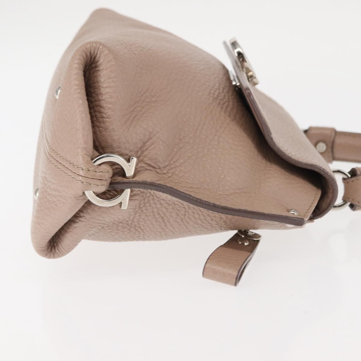 Salvatore Ferragamo Sofia Satchel Grainy Leather, Beige, Leather, Handbag