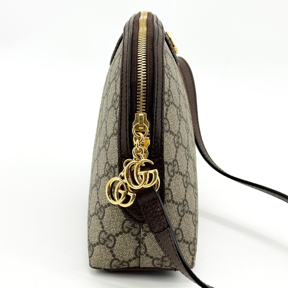 Gucci Ophidia Dome GG Coated Canvas, Brown, Canvas, Shoulder Bag