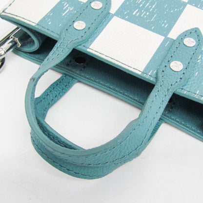 Louis Vuitton Sac Plat Limited Edition Marque Deposee Damier Giant, Turquoise, Canvas, Handbag