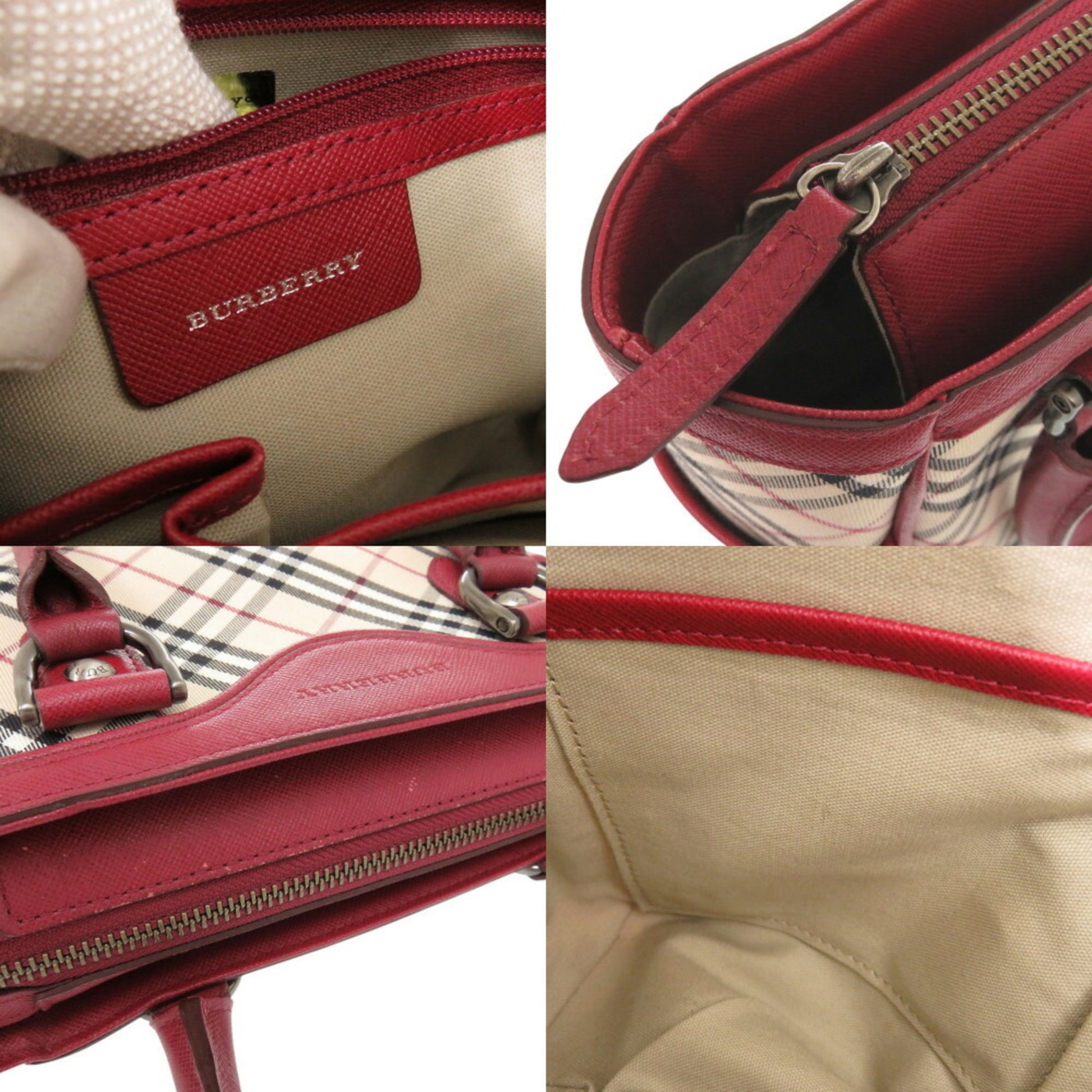Burberry Nova Check, Beige, Canvas, handbag