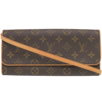 Louis Vuitton Pochette Twin GM, Brown, Canvas, shoulder