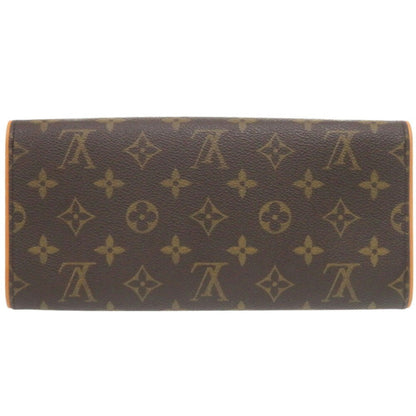 Louis Vuitton Pochette Twin GM, Brown, Canvas, shoulder