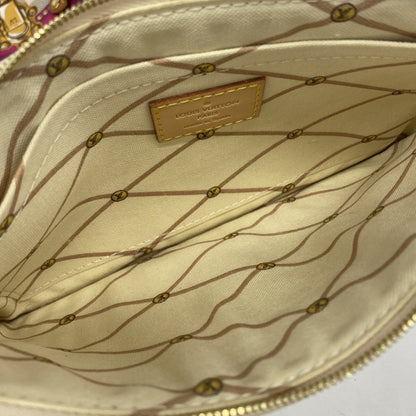 Louis Vuitton Neverfull MM, White, Canvas, tote