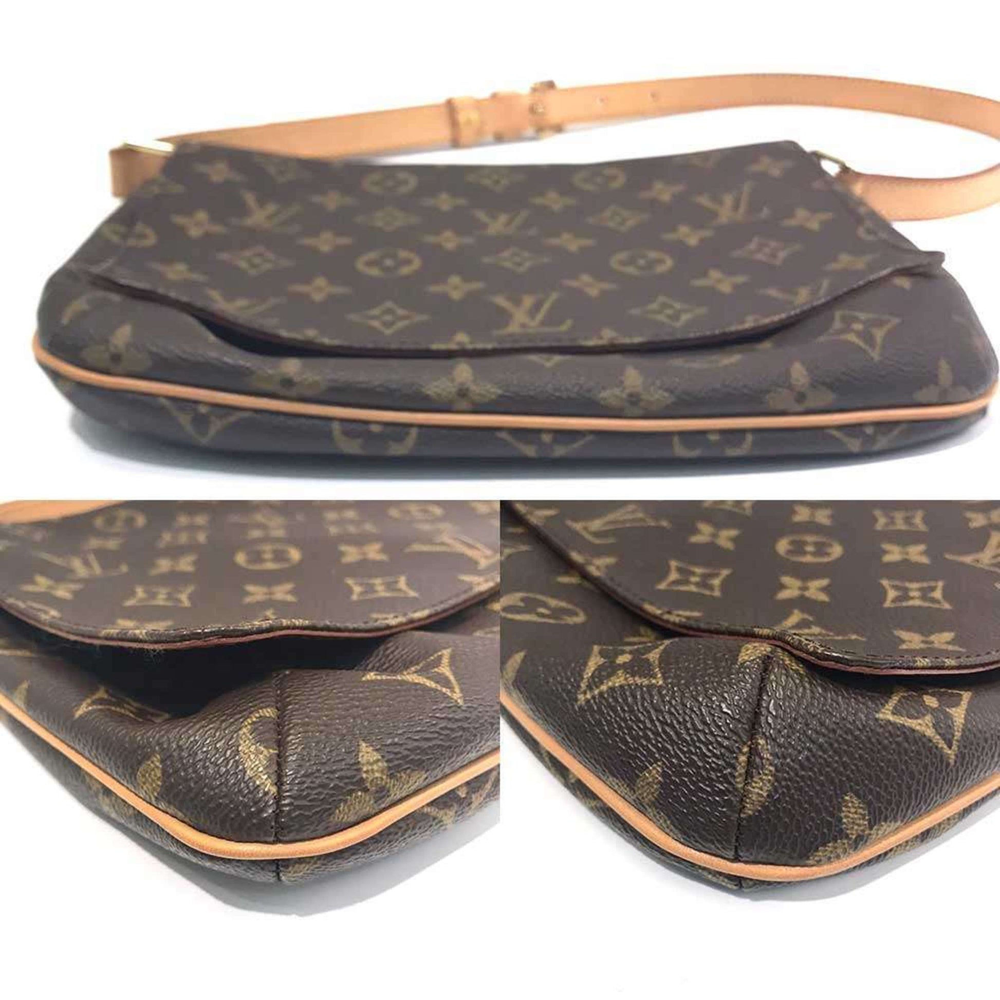 Louis Vuitton Musette Tango, Brown, Canvas, shoulder