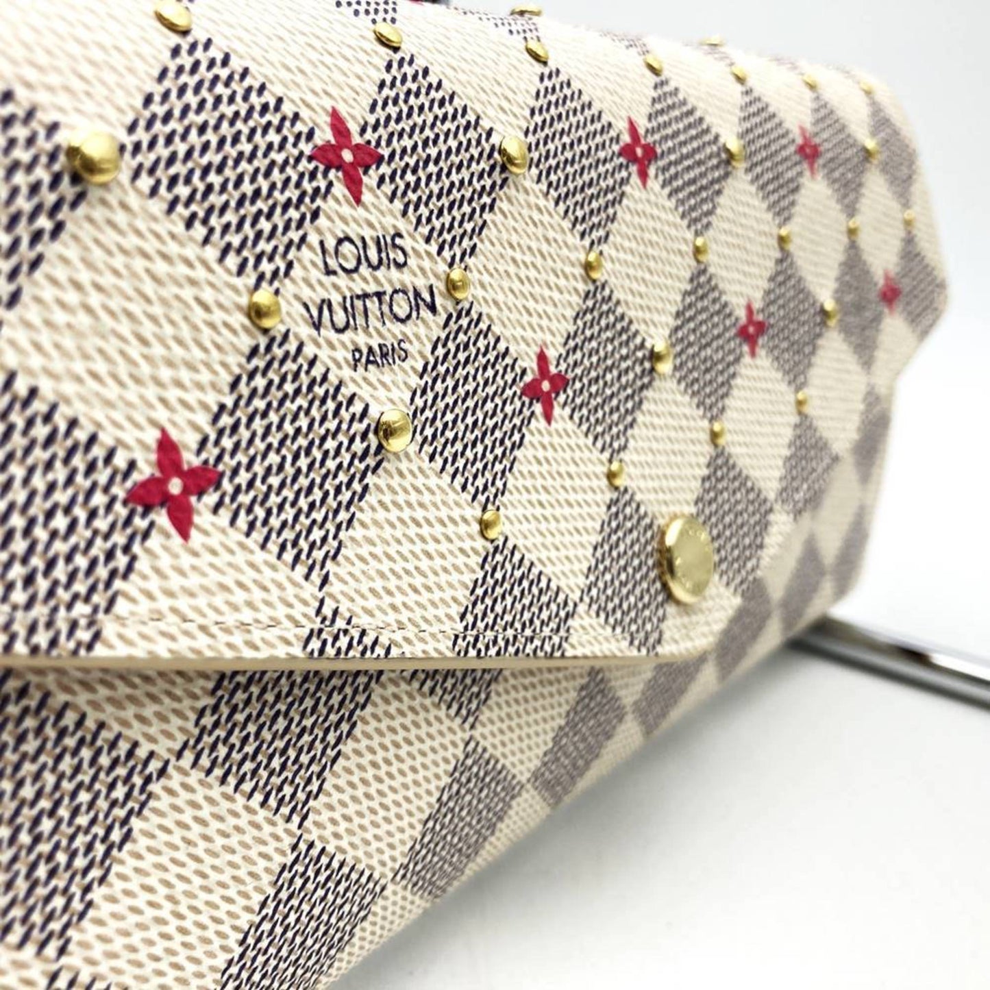 Louis Vuitton Sarah, White, Canvas, wallet