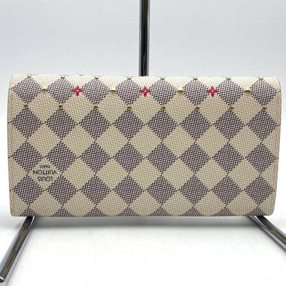 Louis Vuitton Sarah, White, Canvas, wallet