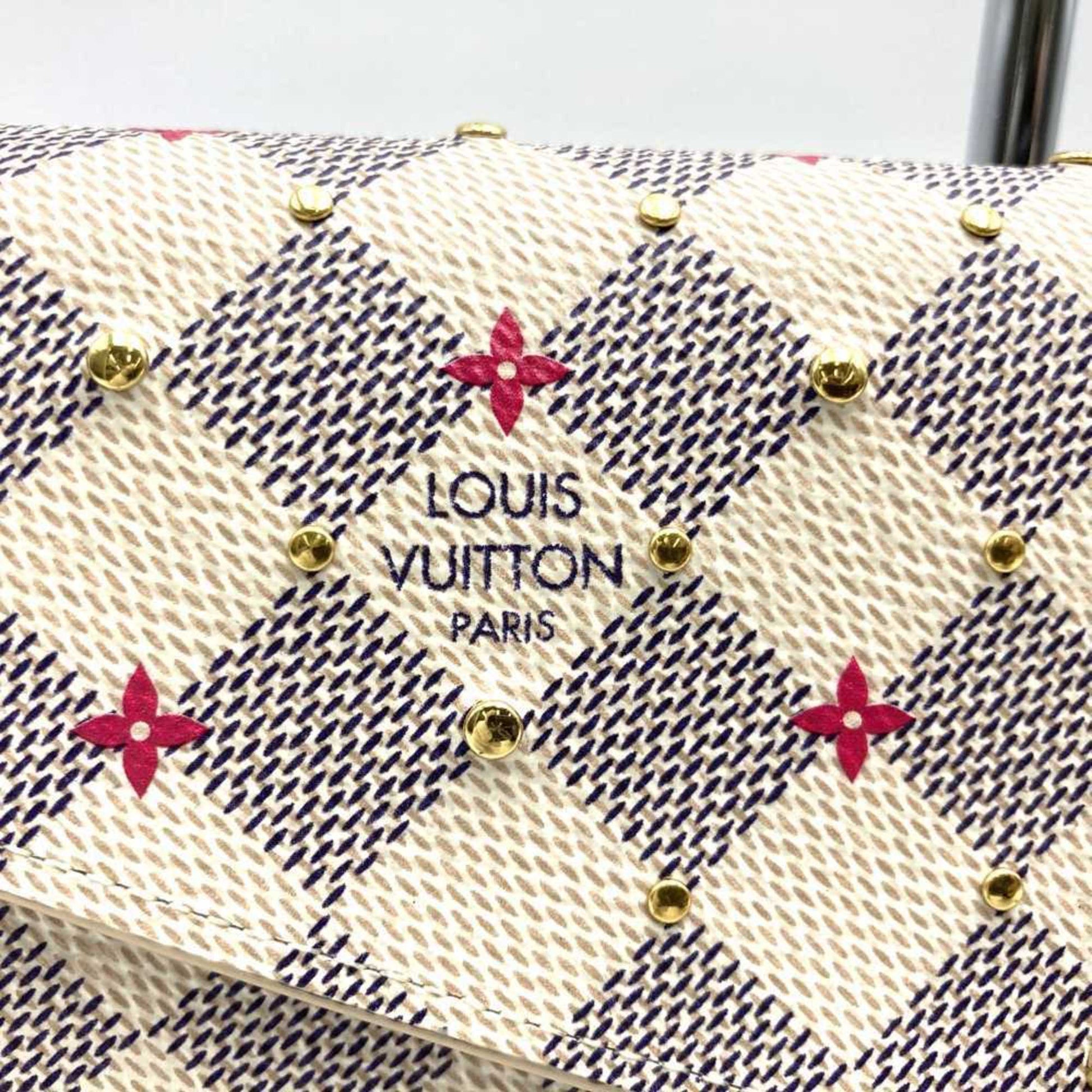 Louis Vuitton Sarah, White, Canvas, wallet