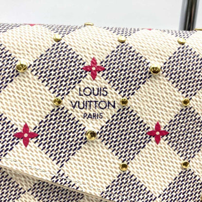 Louis Vuitton Sarah, White, Canvas, wallet