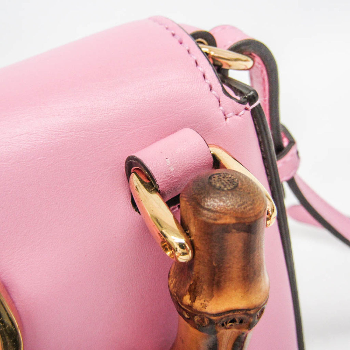 Gucci Bamboo Top Handle Backpack Leather, Pink, Leather, Backpack