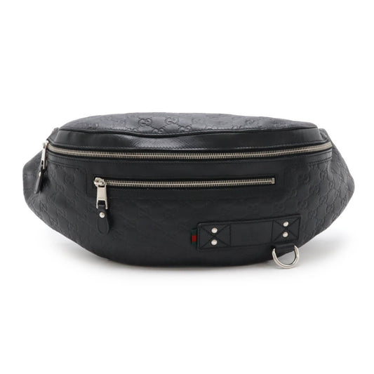 Gucci Guccissima, Black, Leather, shoulder