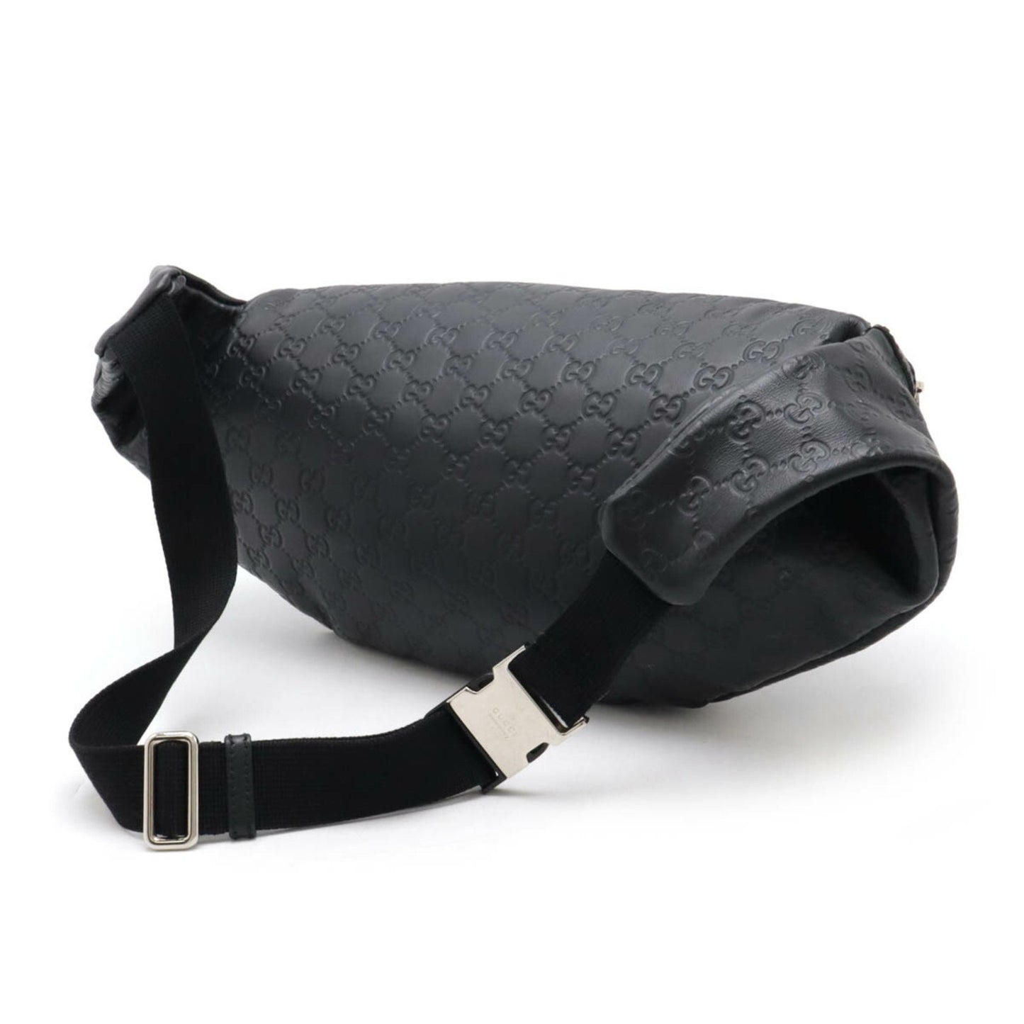 Gucci Guccissima, Black, Leather, shoulder