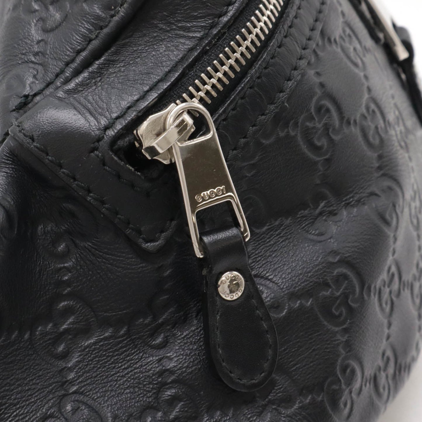 Gucci Guccissima, Black, Leather, shoulder