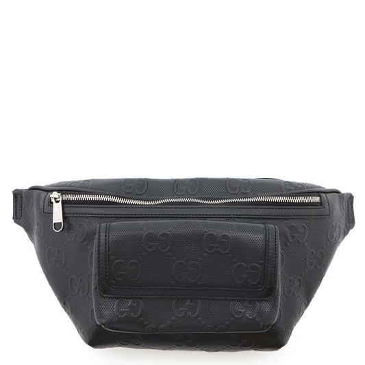 Gucci GG embossé, Black, Leather, shoulder