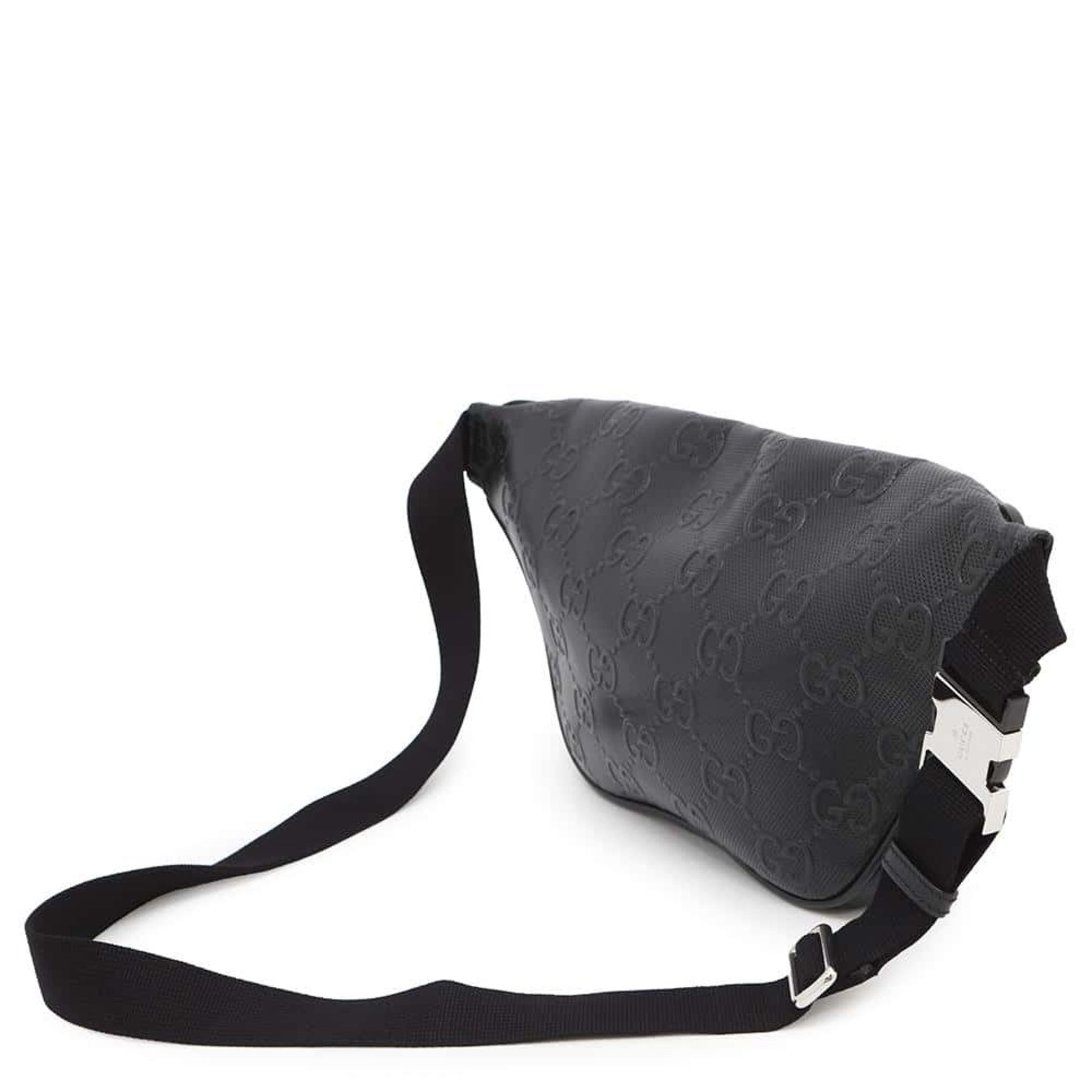 Gucci GG embossé, Black, Leather, shoulder