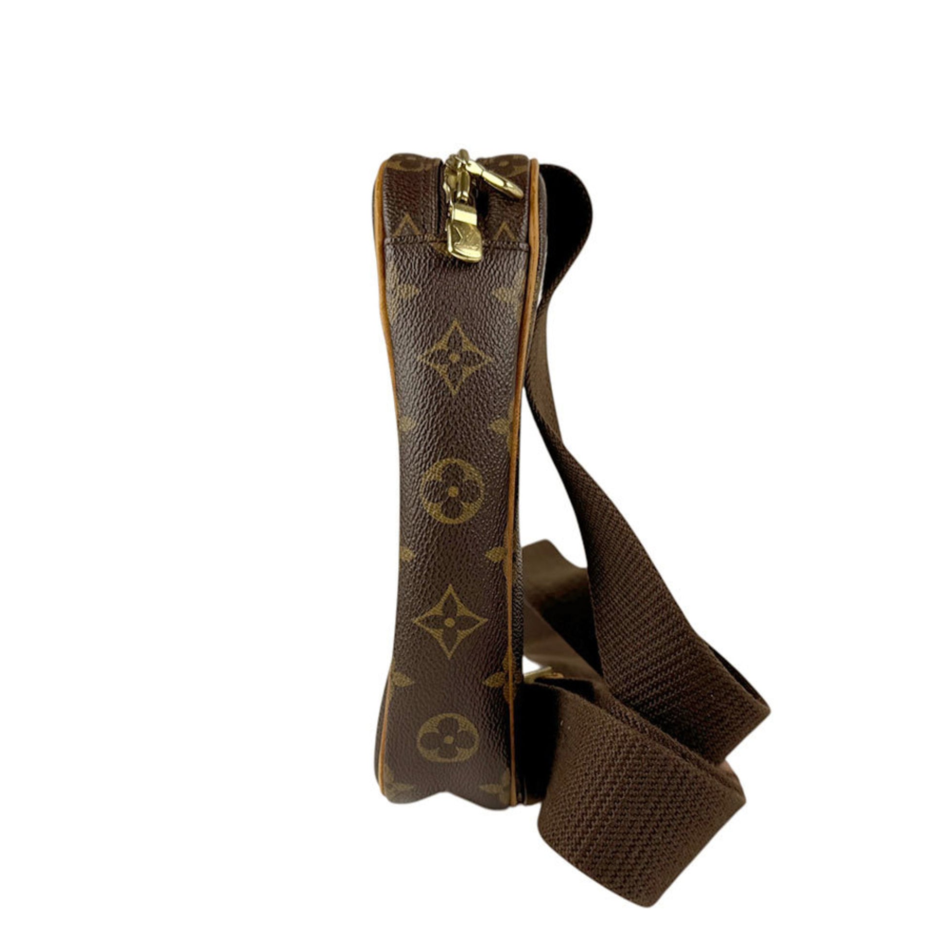 Louis Vuitton Pochette gange, Brown, Canvas, clutch