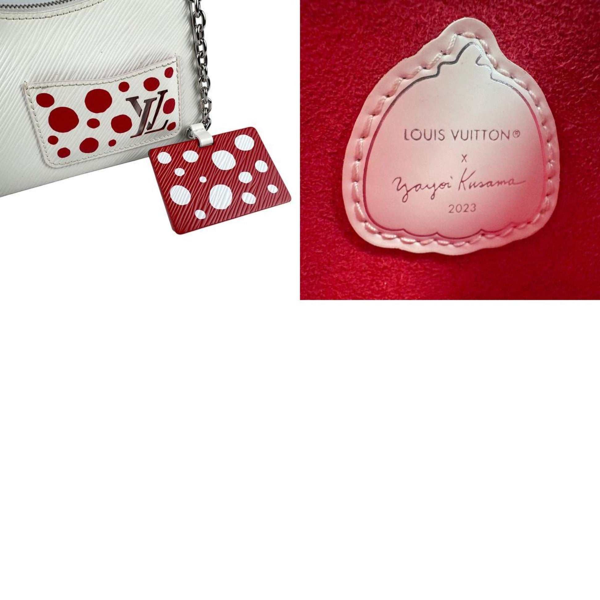 Louis Vuitton Marellini, White, Leather, shopper