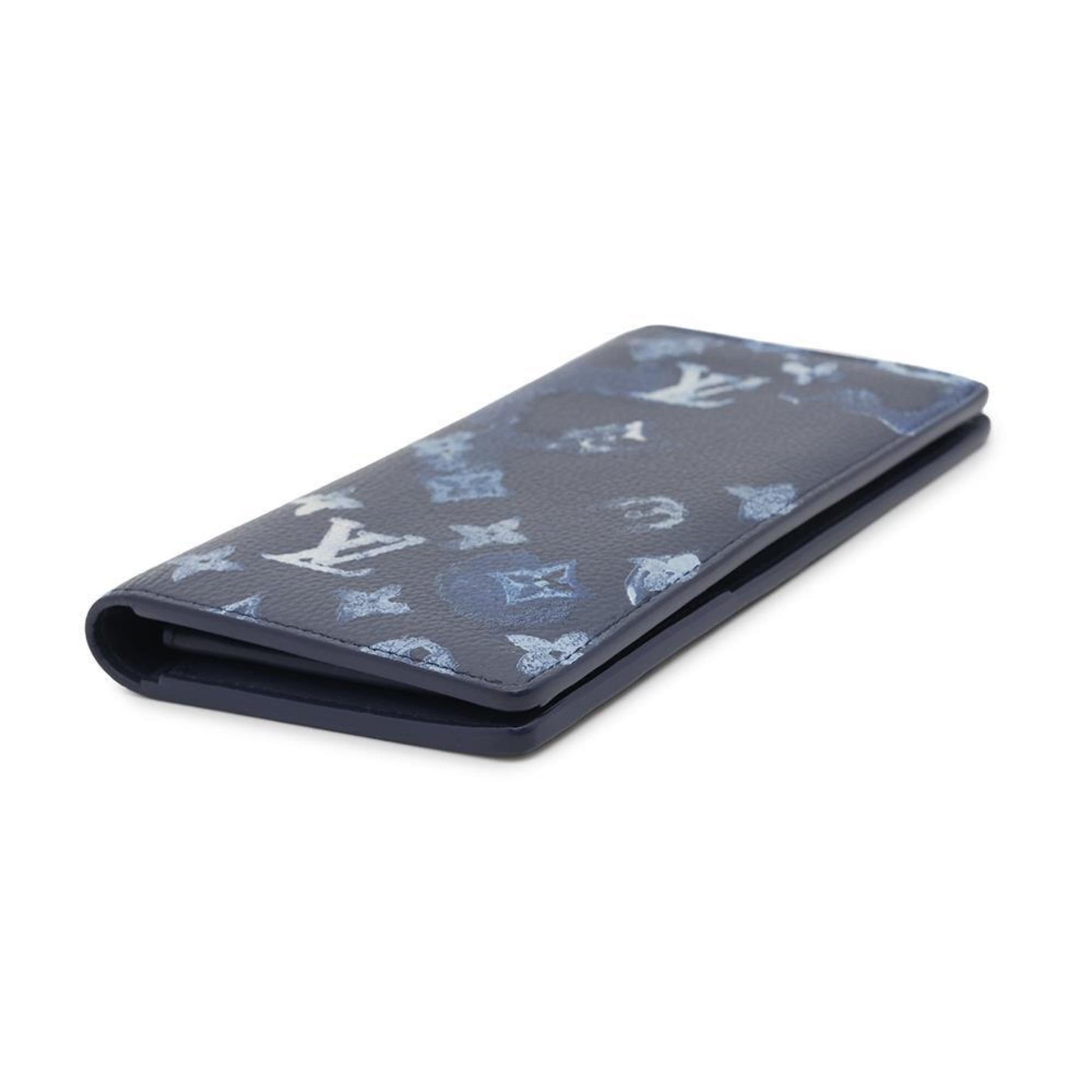 Louis Vuitton Brazza, Blue, Canvas, wallet