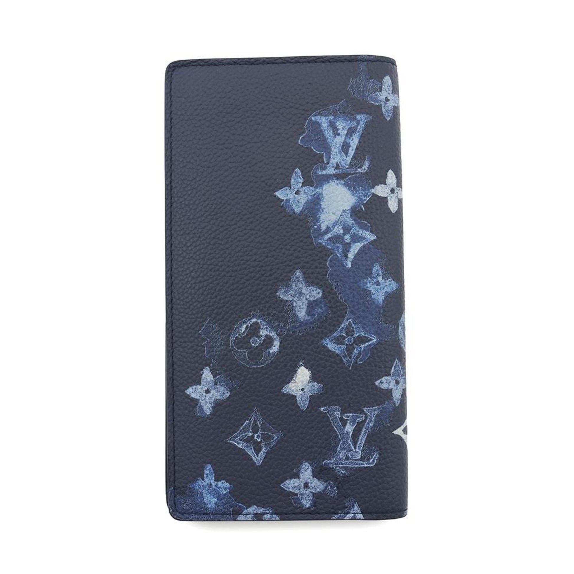 Louis Vuitton Brazza, Blue, Canvas, wallet