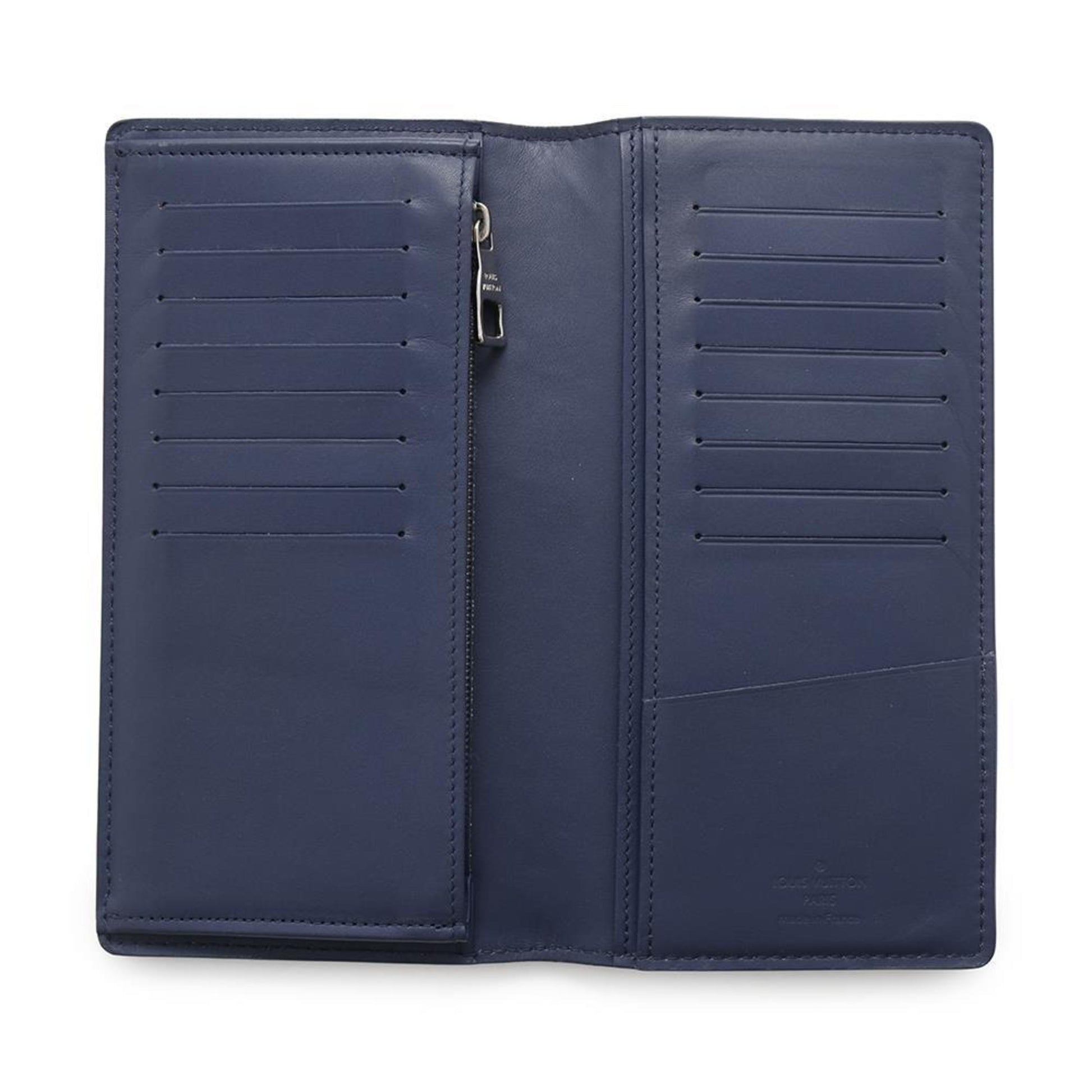 Louis Vuitton Brazza, Blue, Canvas, wallet