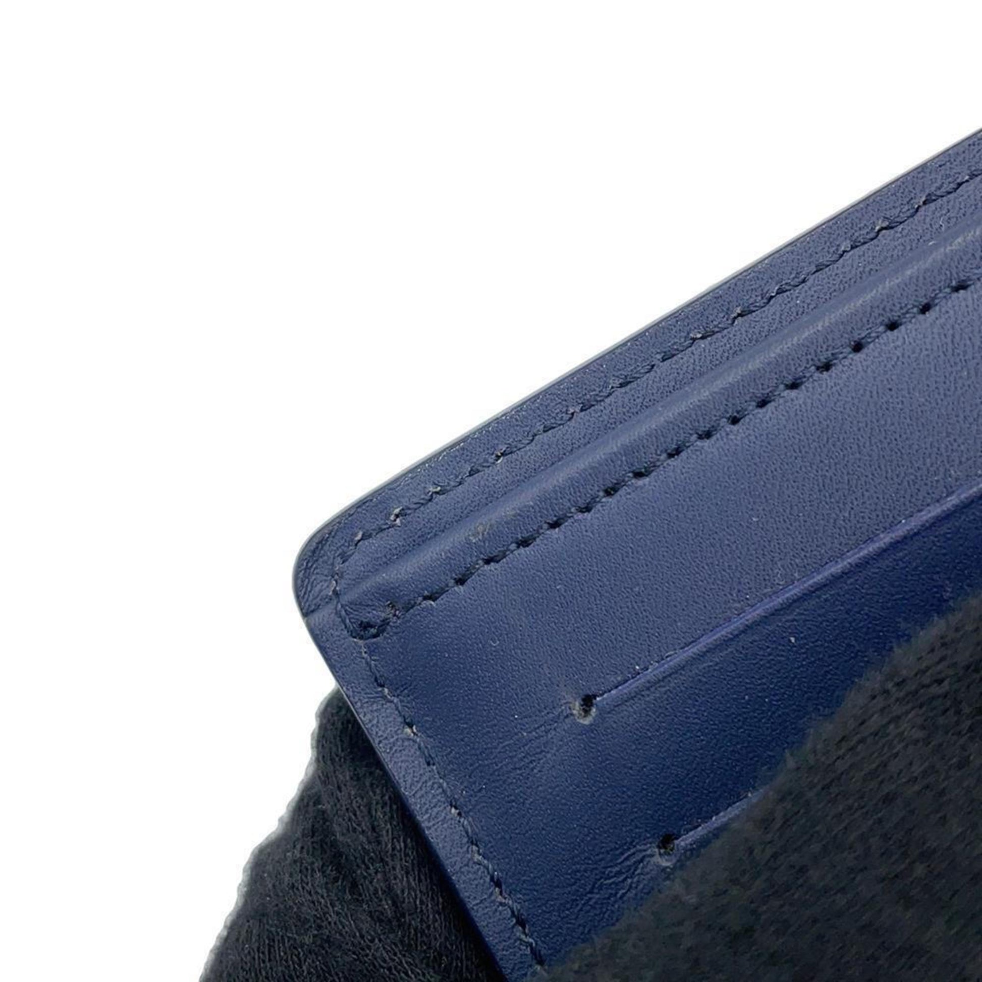 Louis Vuitton Brazza, Blue, Canvas, wallet