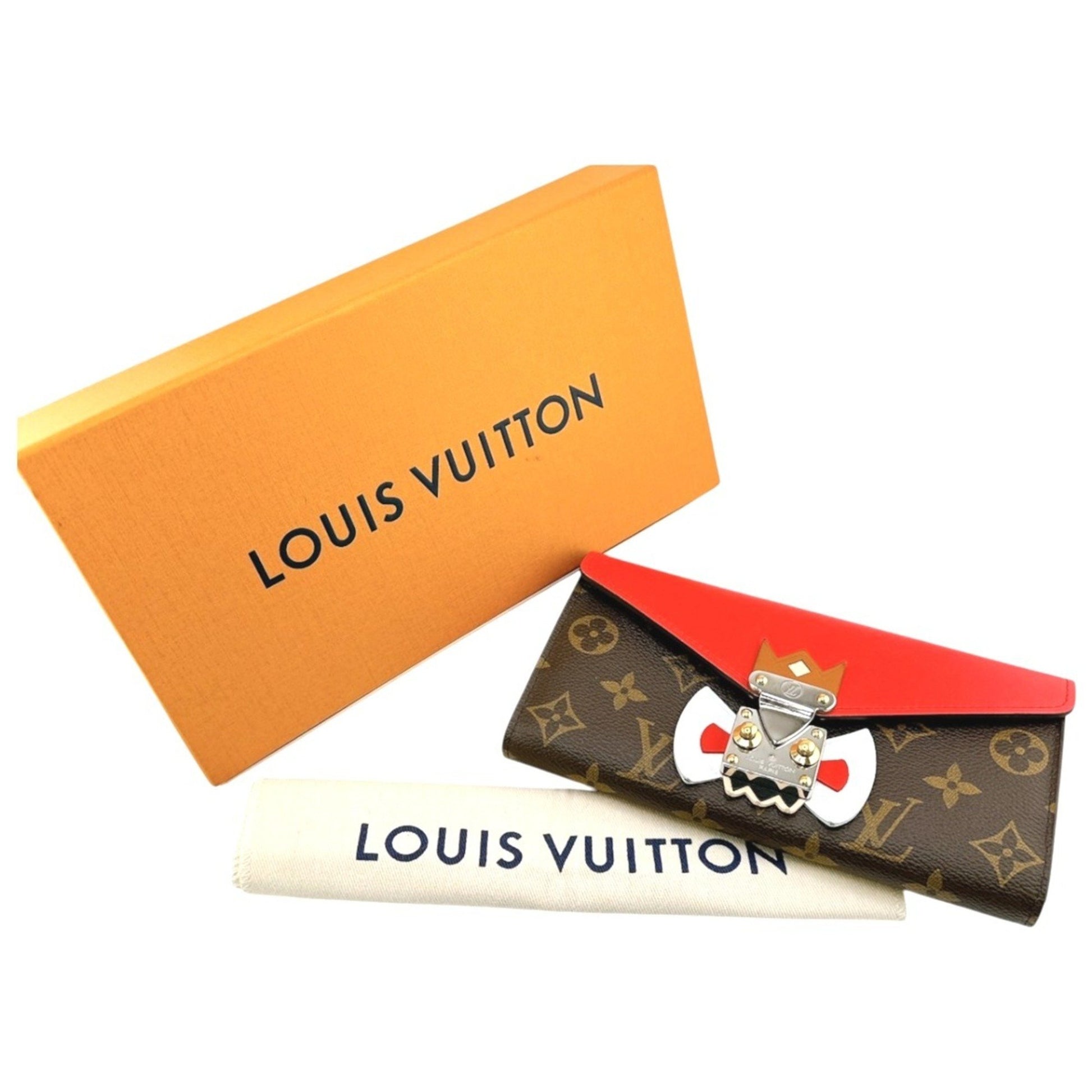 Louis Vuitton Sarah, Brown, Canvas, wallet