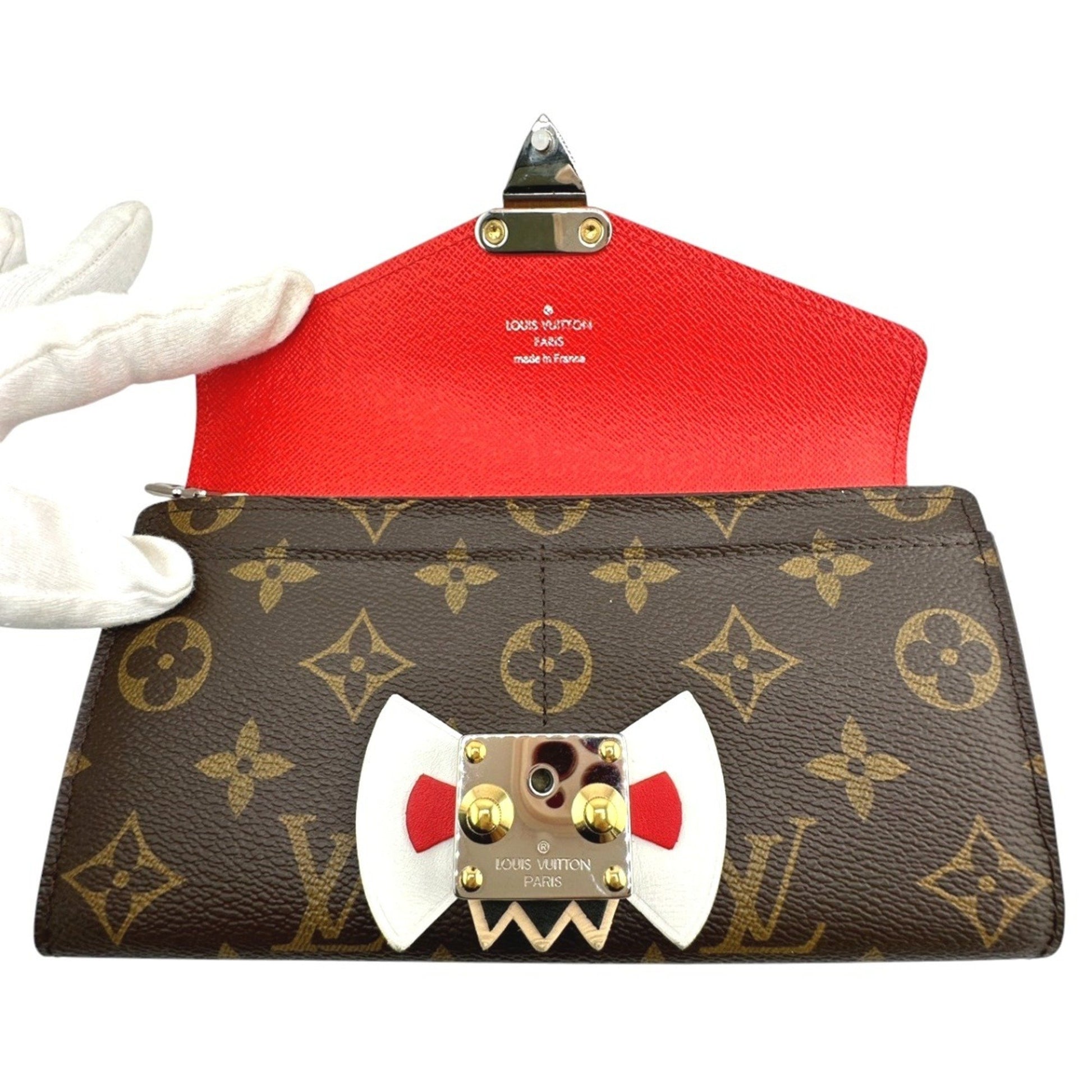 Louis Vuitton Sarah, Brown, Canvas, wallet