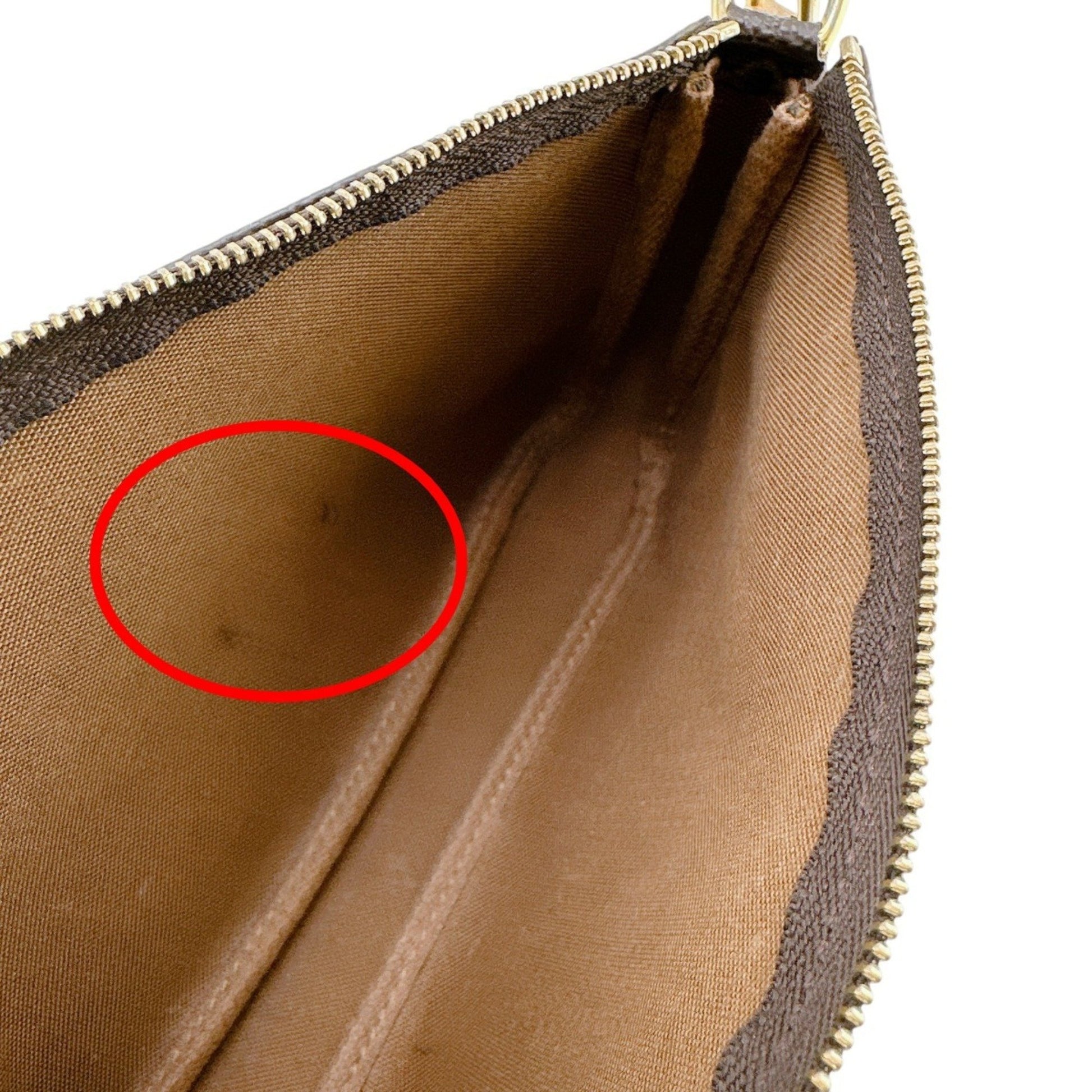 Louis Vuitton Pochette Accessoire, Brown, Canvas, clutch