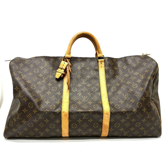 Louis Vuitton Keepall 60, Brown, Canvas, travel
