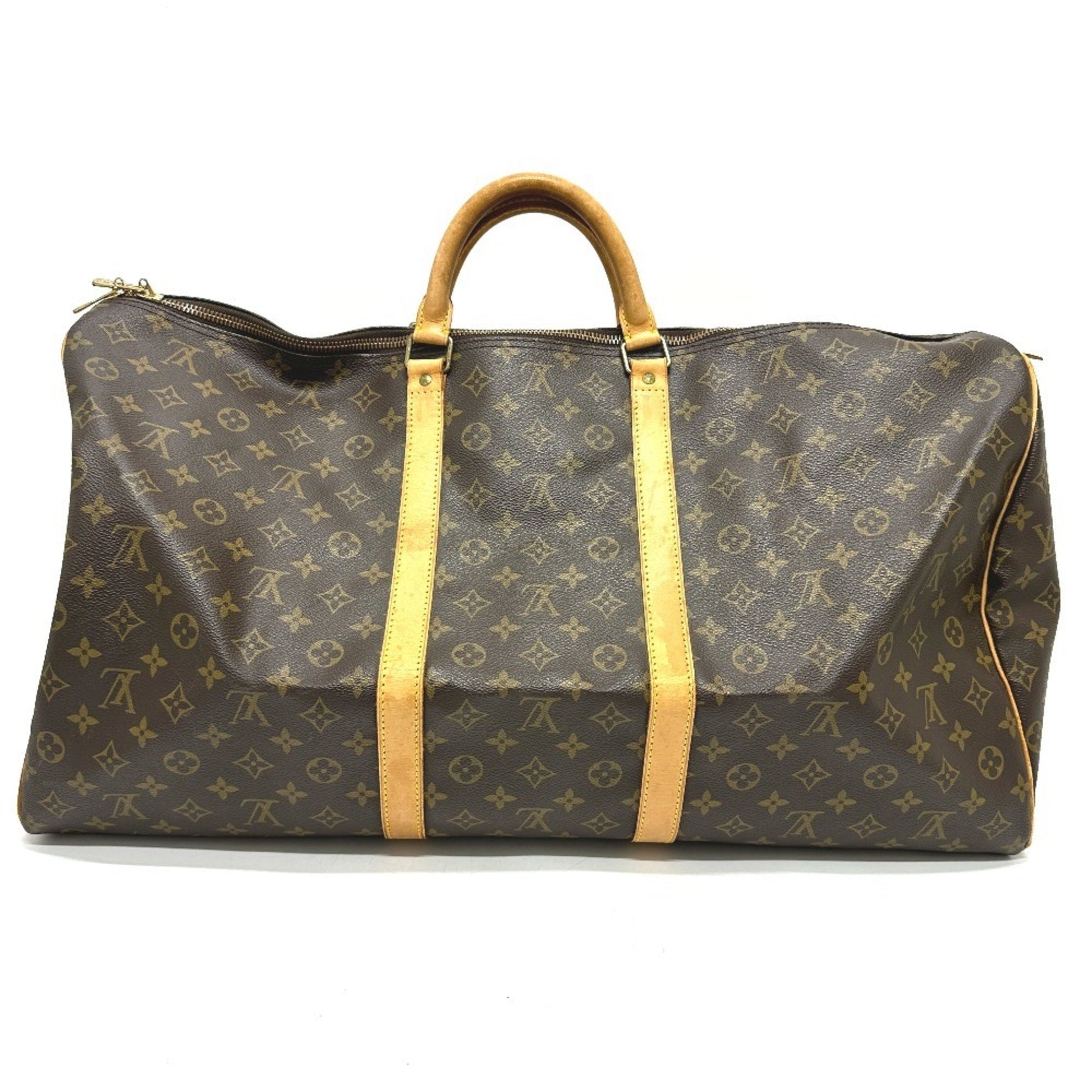 Louis Vuitton Keepall 60, Brown, Canvas, travel
