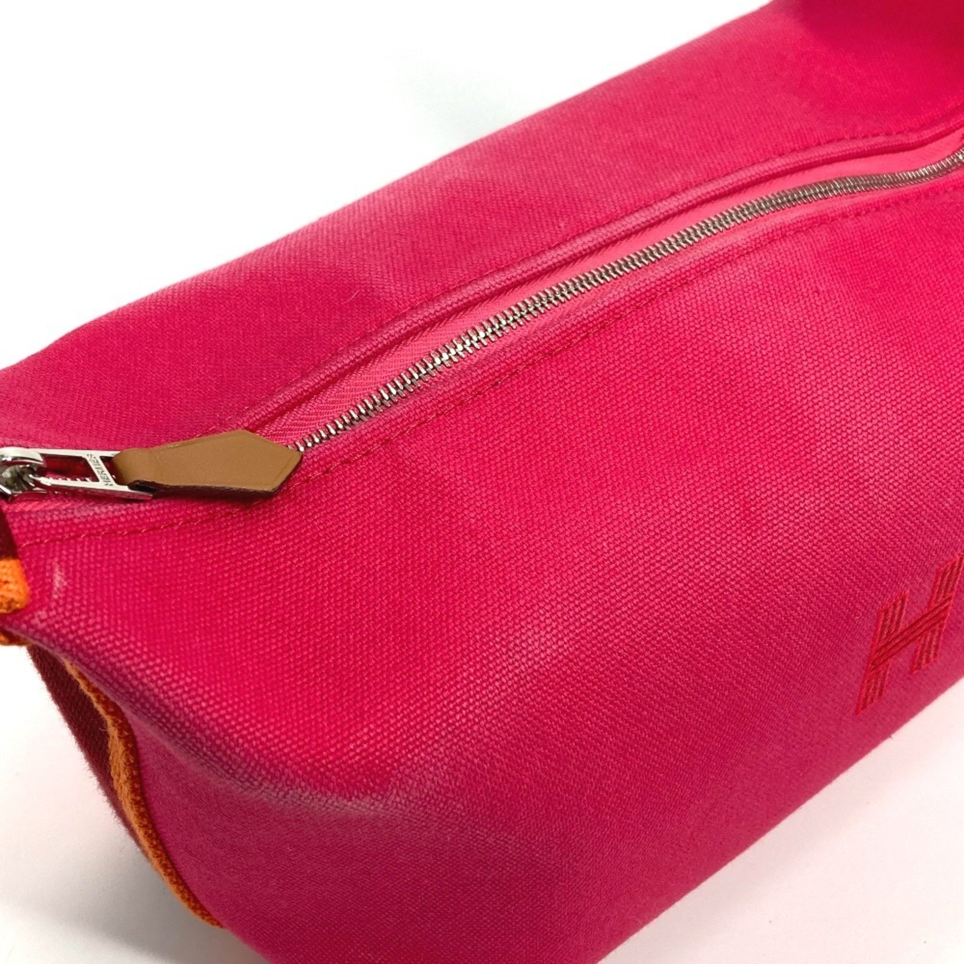 Hermès Bride À Brac, Pink, Canvas, clutch