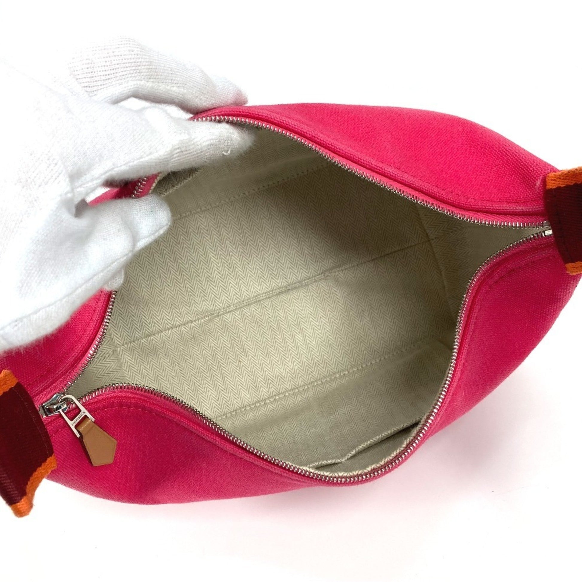 Hermès Bride À Brac, Pink, Canvas, clutch
