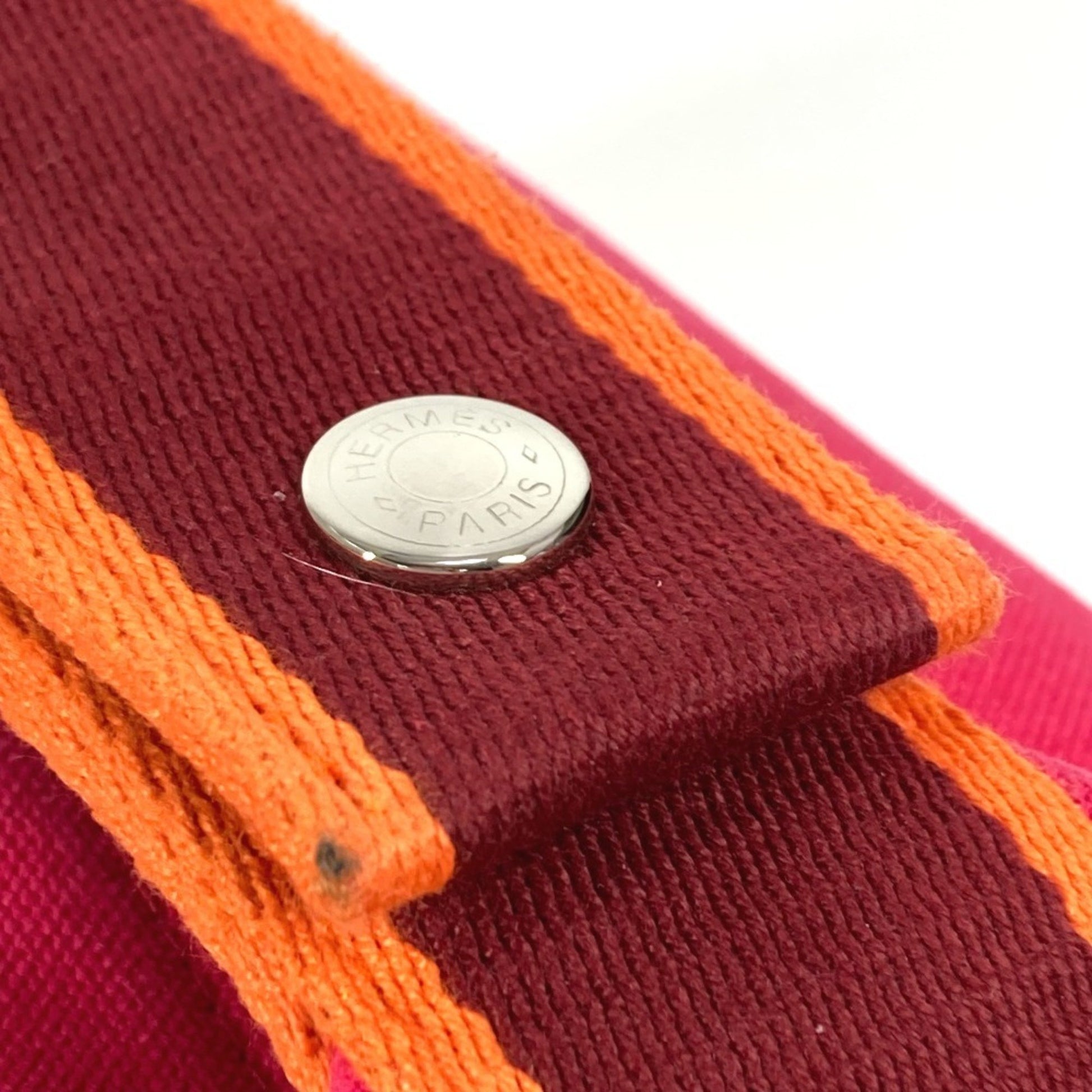 Hermès Bride À Brac, Pink, Canvas, clutch