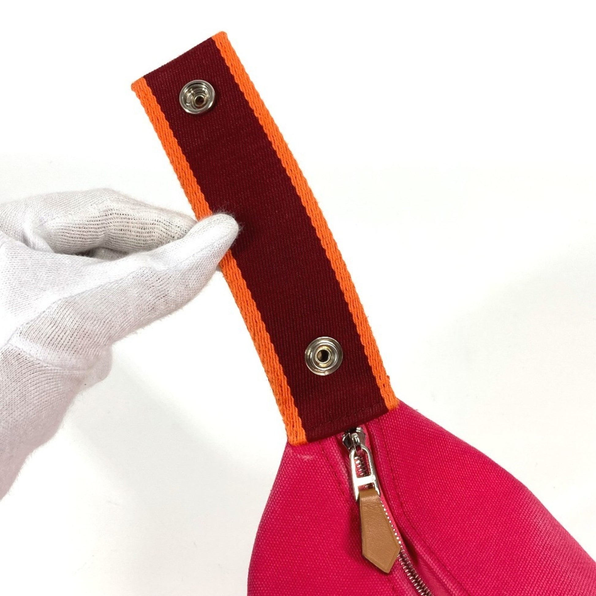 Hermès Bride À Brac, Pink, Canvas, clutch