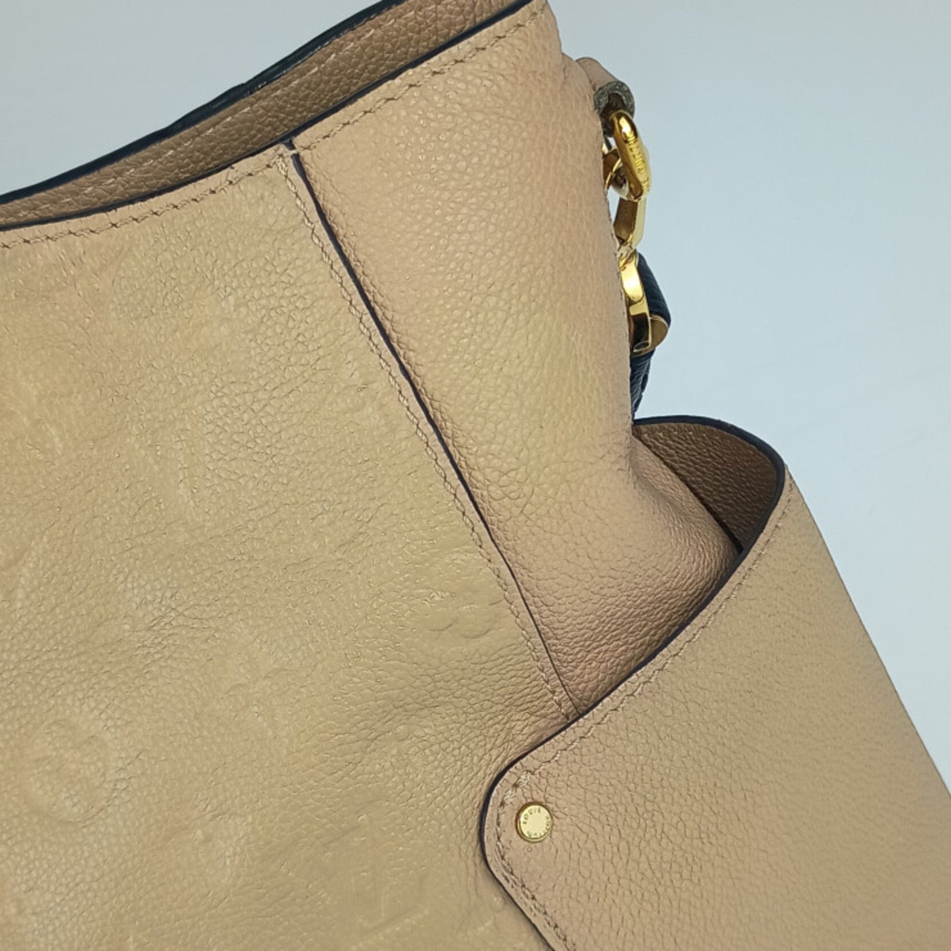 Louis Vuitton Bagatelle, Beige, Leather, tote