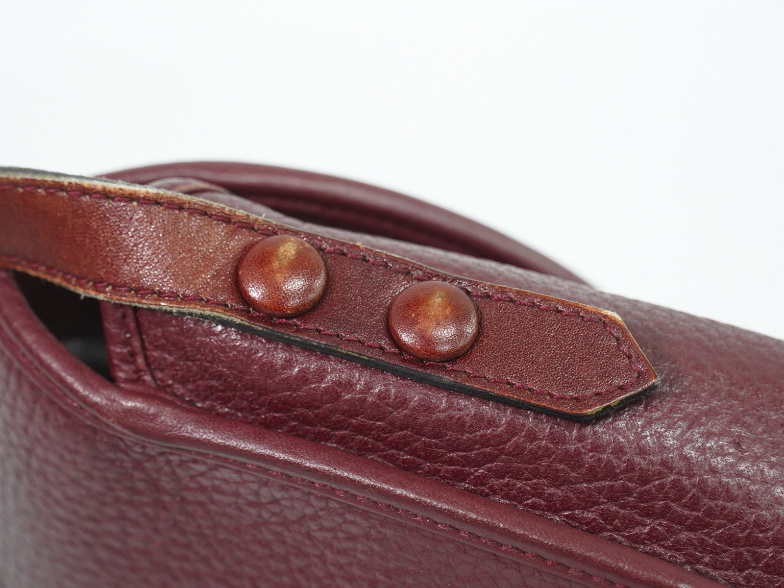 Christian Dior Vintage CD Flap Leather, Burgundy, Leather, Shoulder Bag