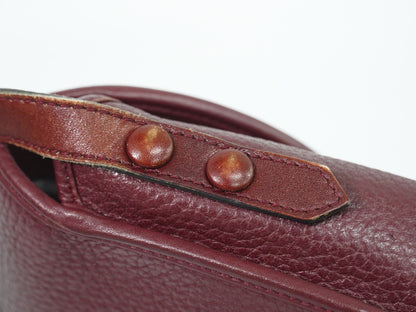 Christian Dior Vintage CD Flap Leather, Burgundy, Leather, Shoulder Bag
