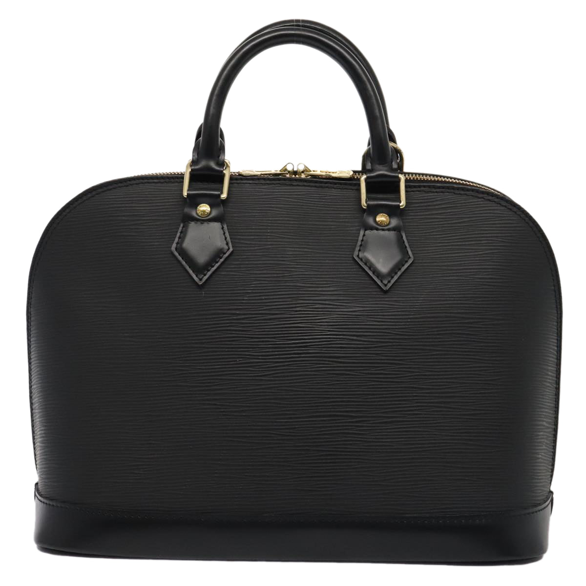 Louis Vuitton Alma, Black, Leather, handbag