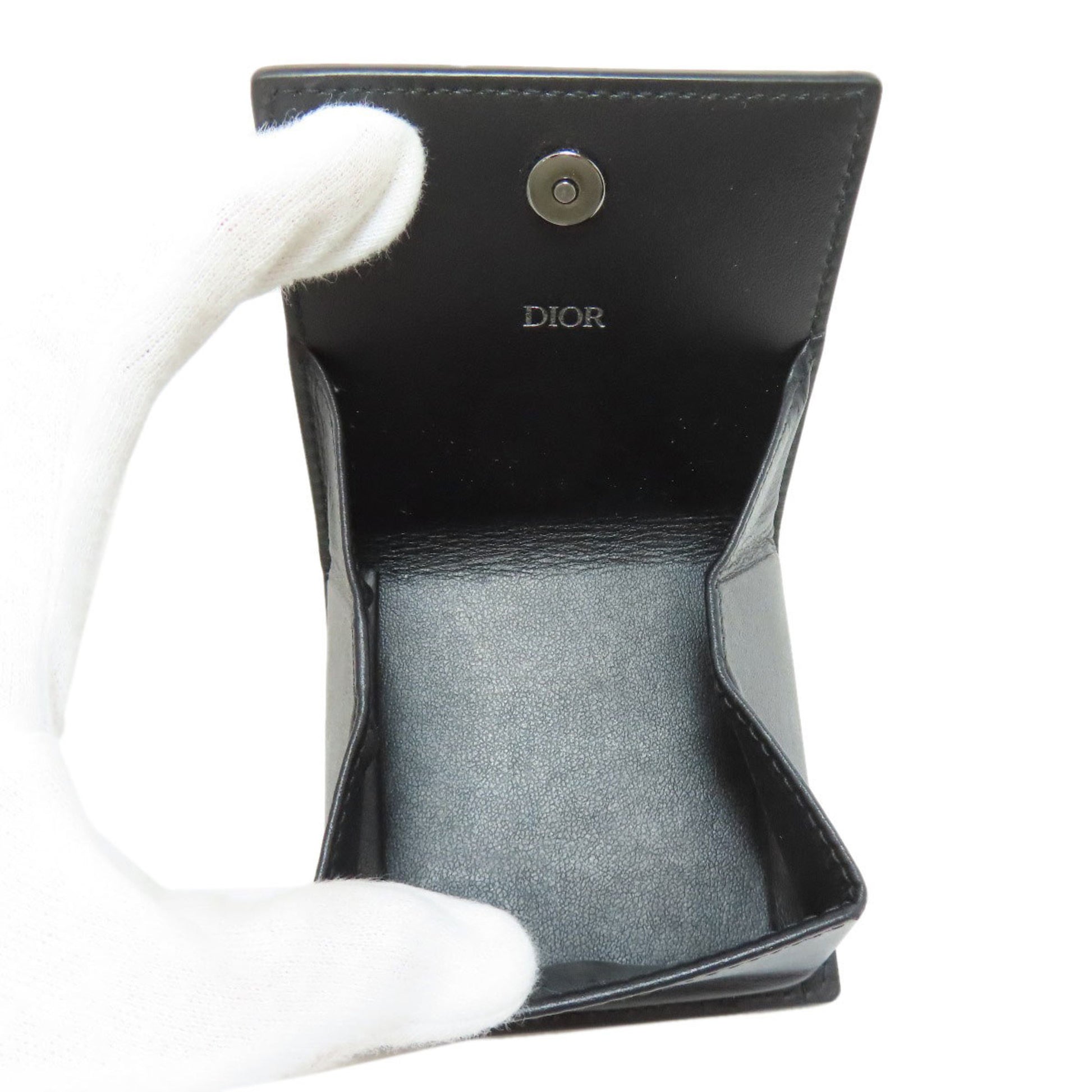 Dior CD, Black, Leather, wallet
