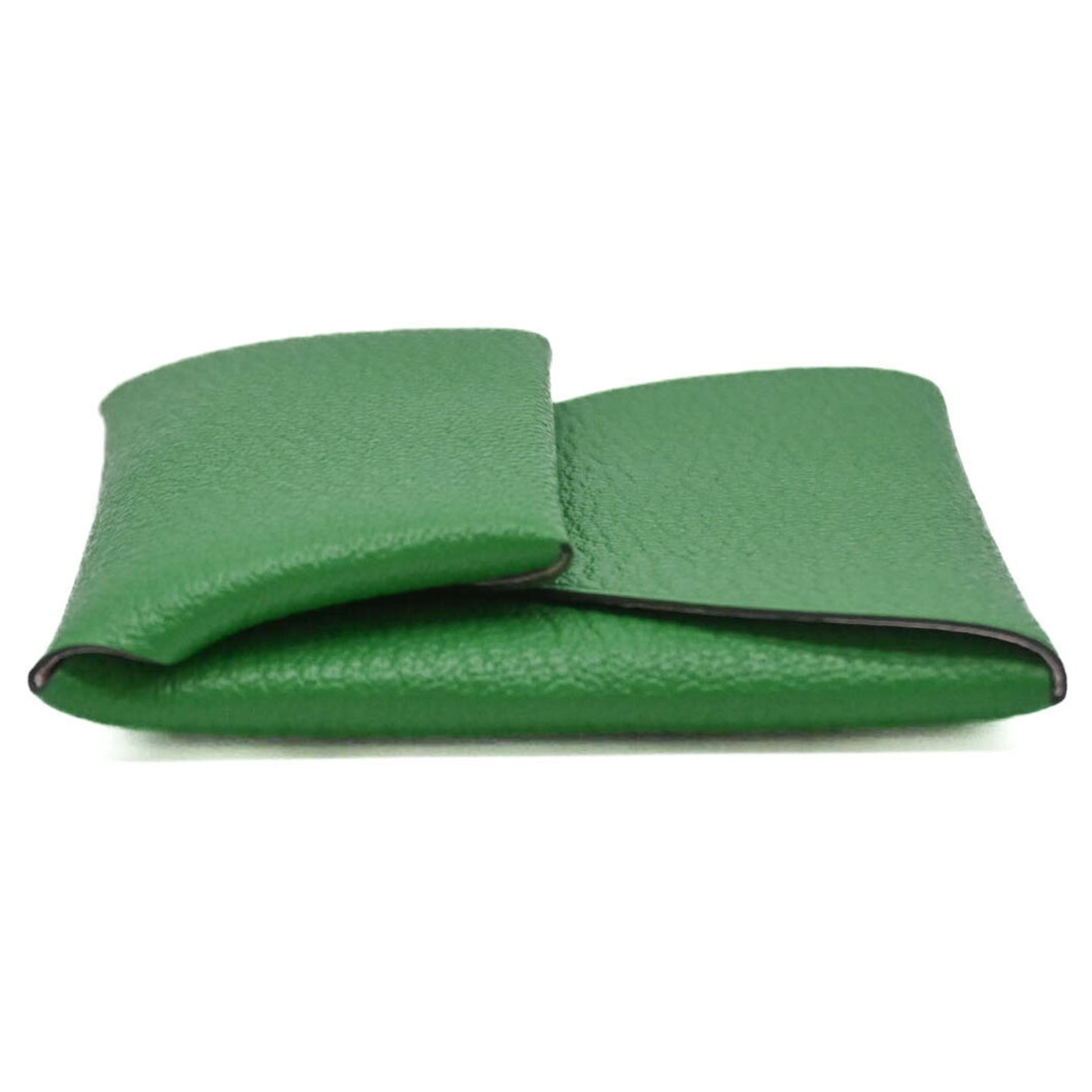 Hermès Calvi, Green, Leather, wallet