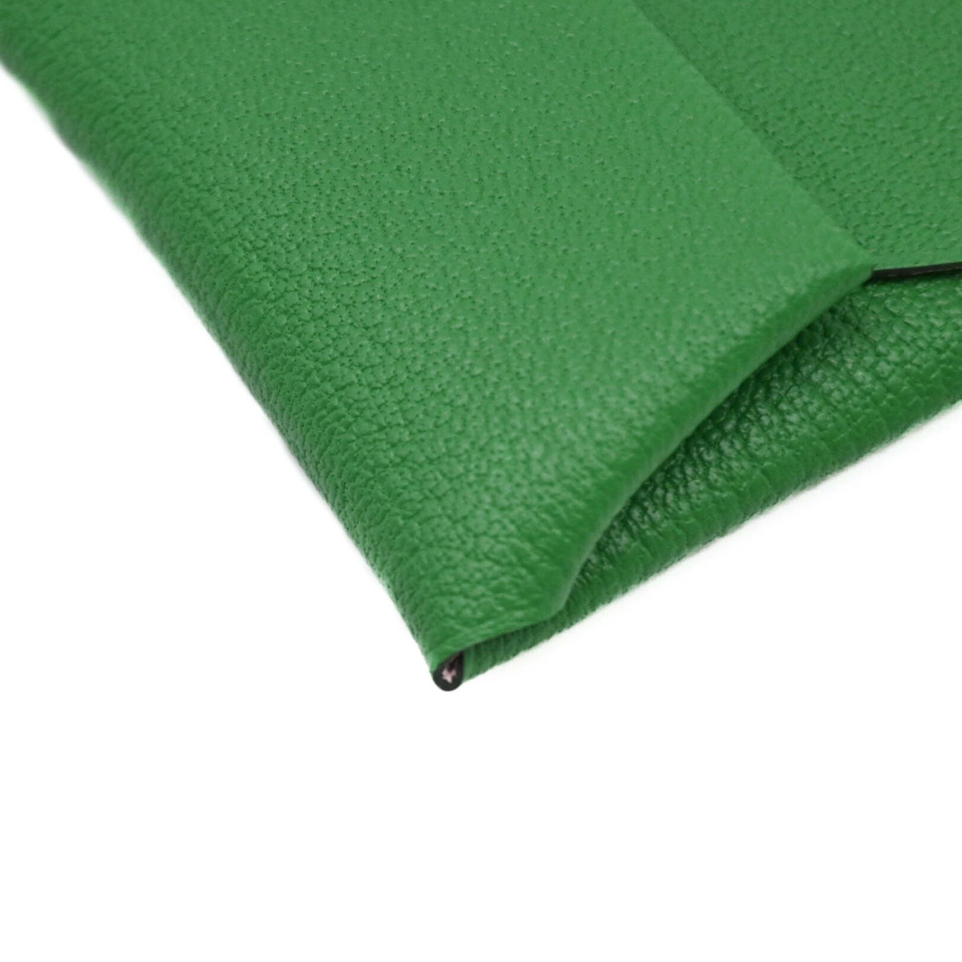 Hermès Calvi, Green, Leather, wallet