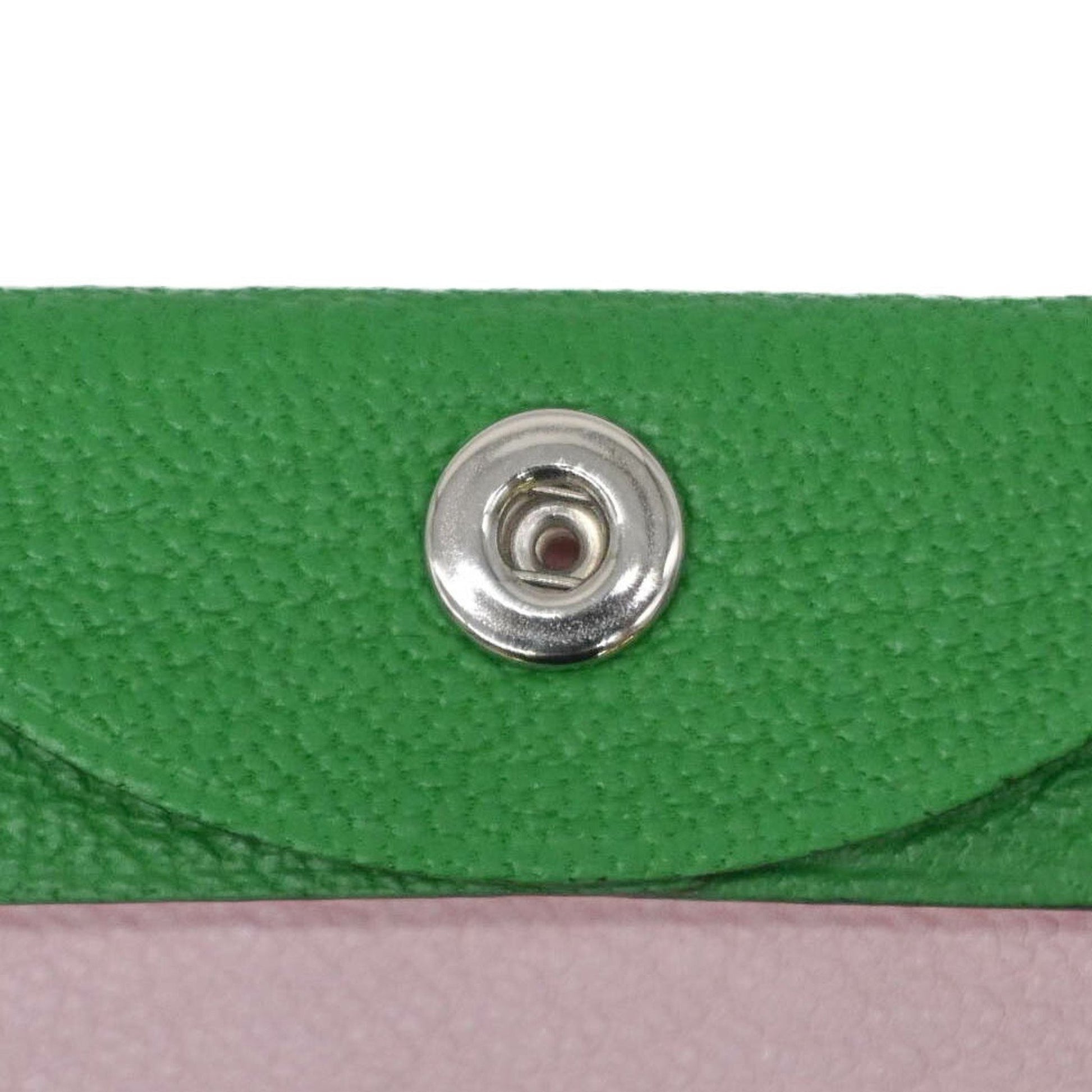 Hermès Calvi, Green, Leather, wallet