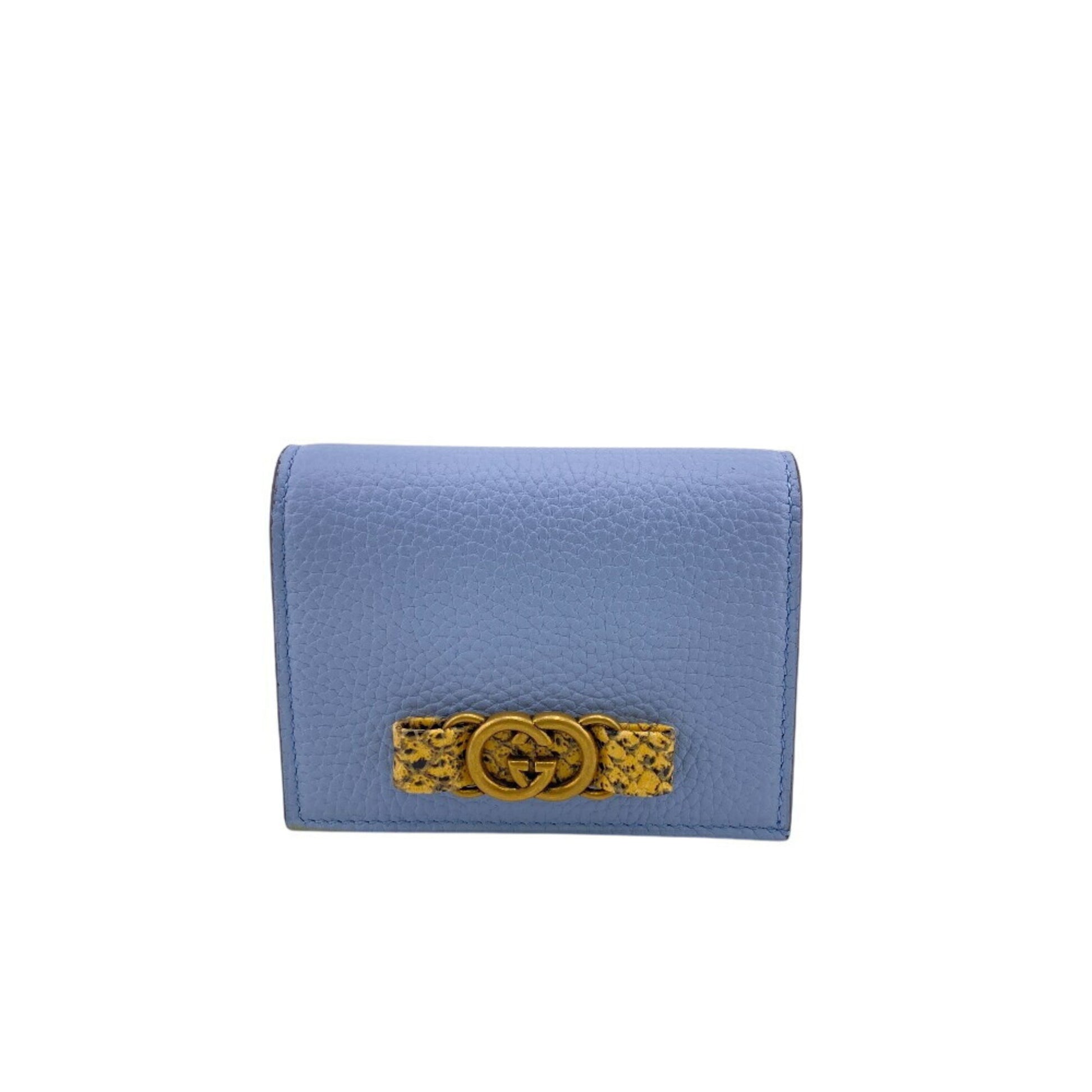 Gucci Interlocking G, Blue, Leather, wallet