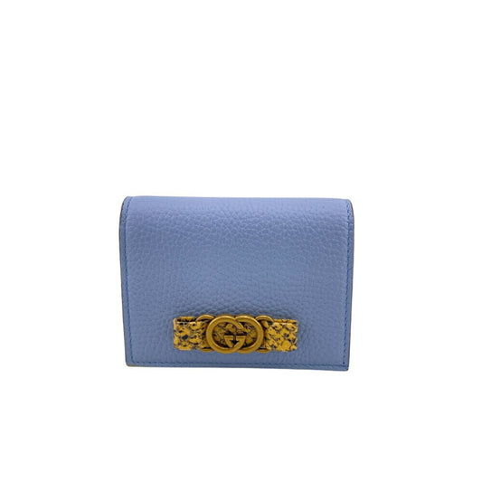 Gucci Interlocking G, Blue, Leather, wallet