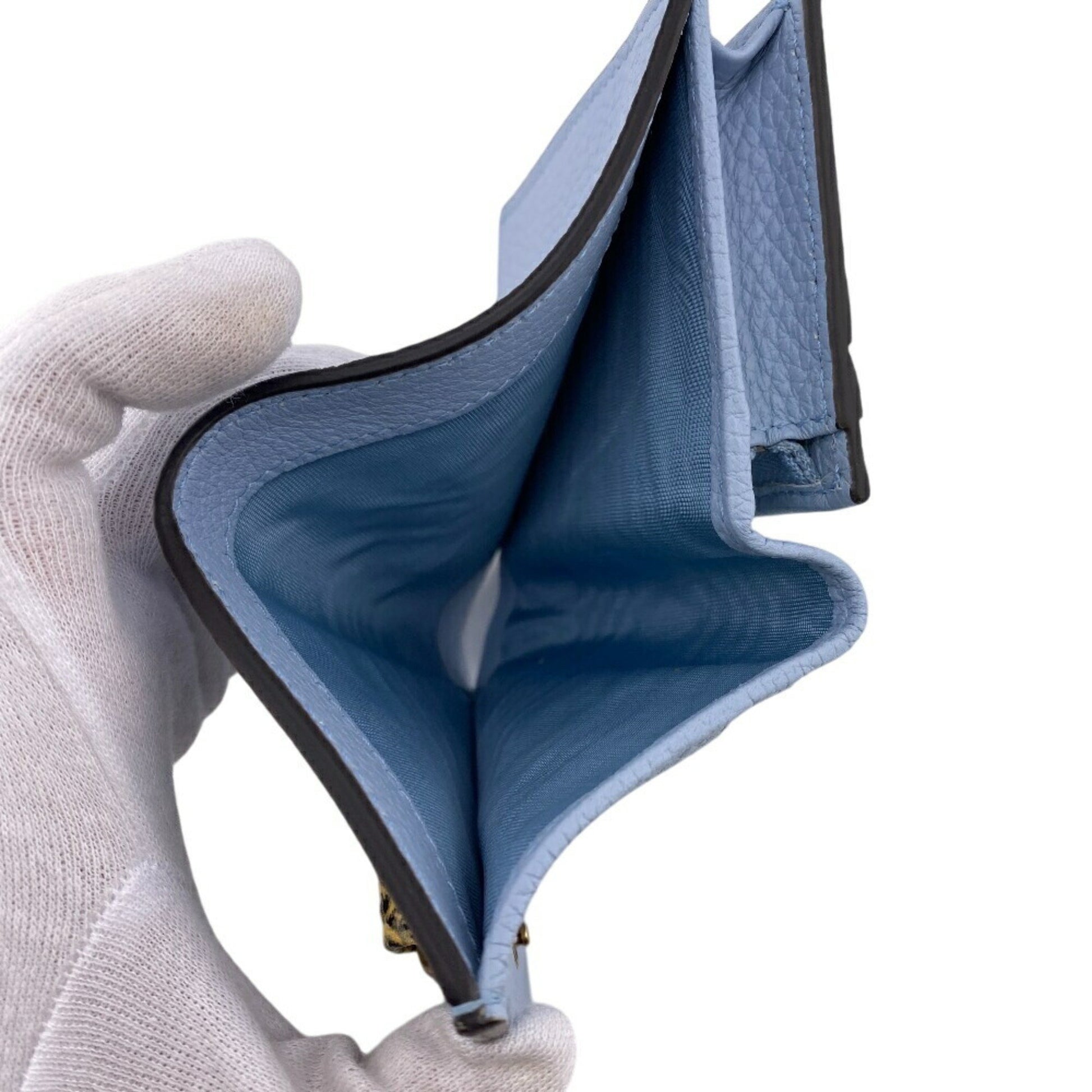 Gucci Interlocking G, Blue, Leather, wallet