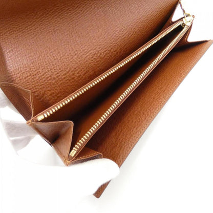 Louis Vuitton Porte Monnaie Credit, Brown, Canvas, wallet