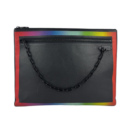 Louis Vuitton Pochette A4, Black, Leather, clutch