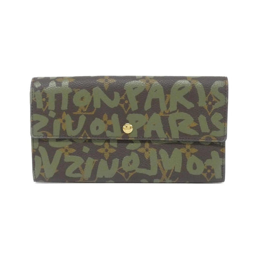 Louis Vuitton Porte Monnaie Credit, Brown, Canvas, wallet