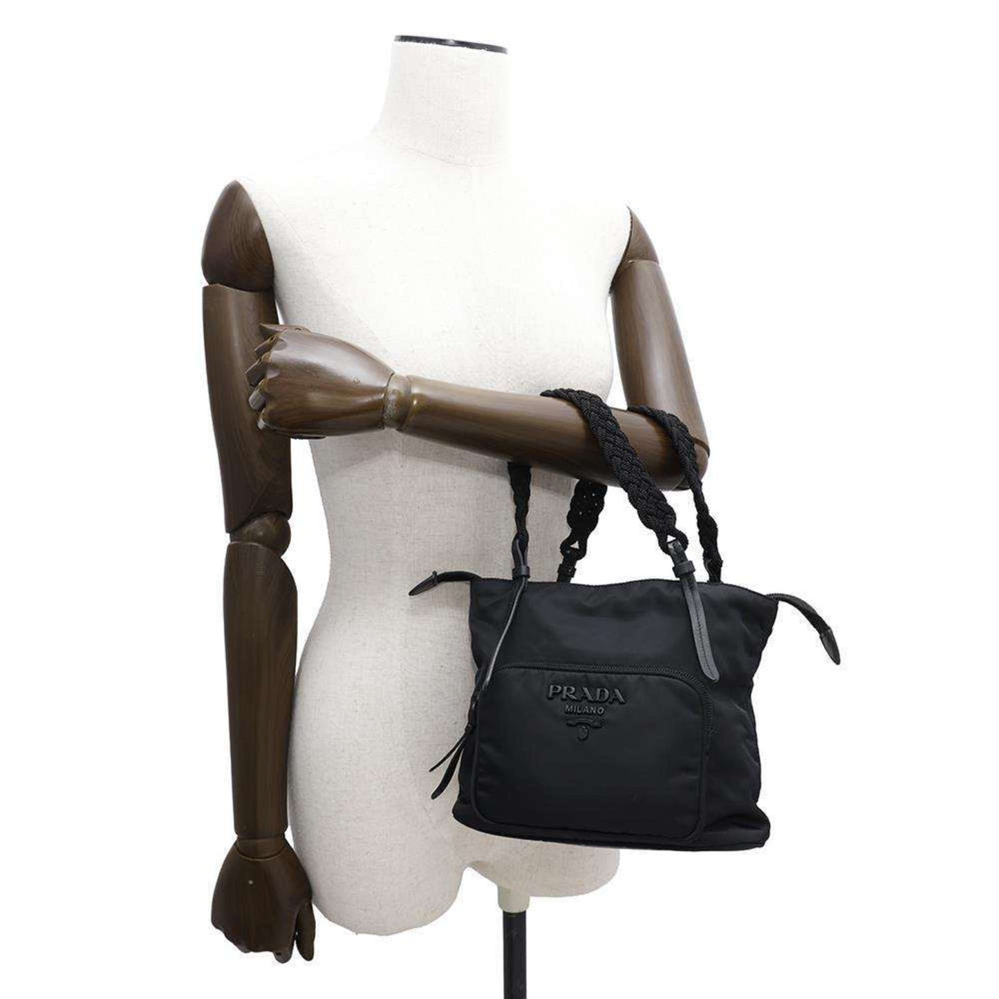 Prada, Black, NYLON, handbag