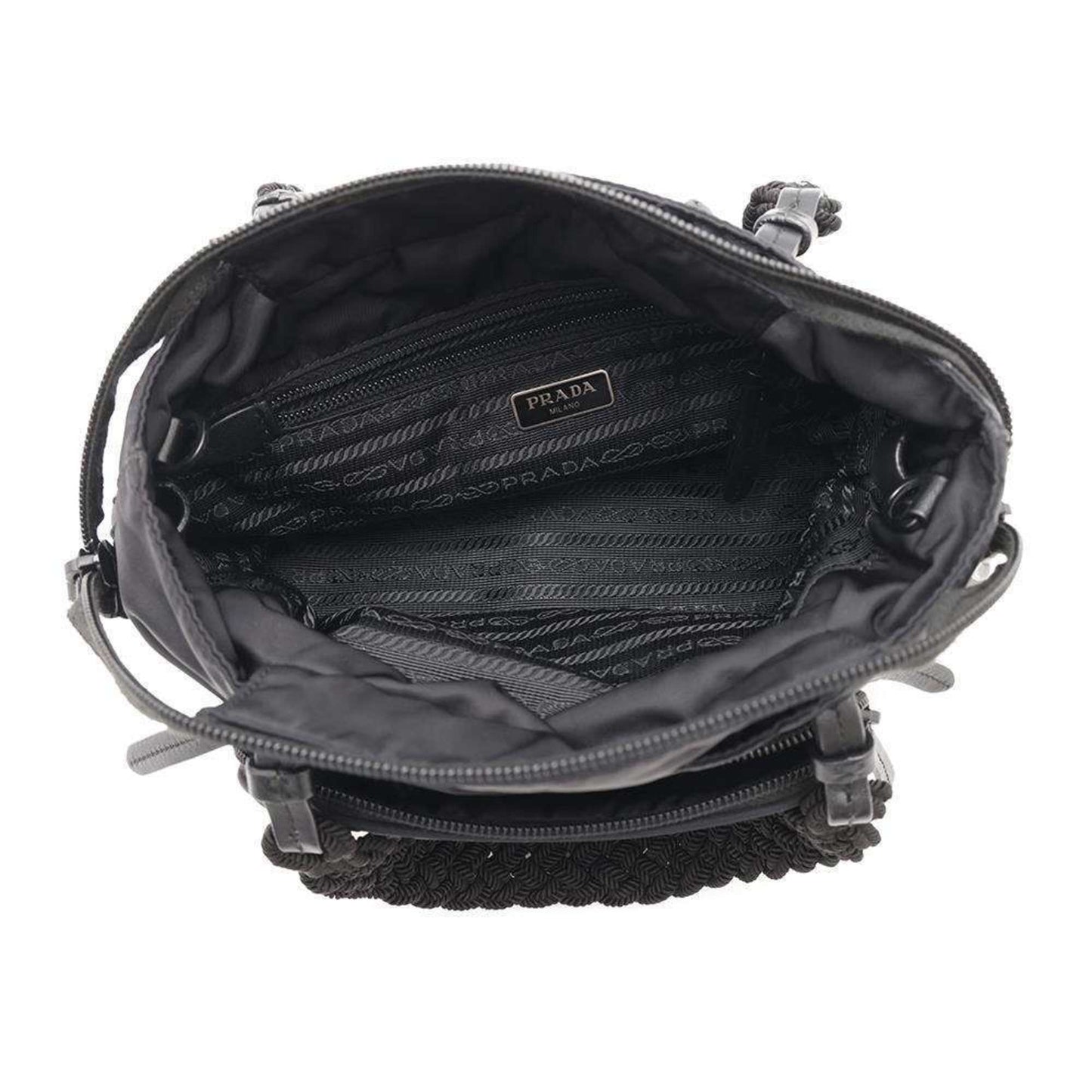 Prada, Black, NYLON, handbag