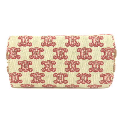 Céline Triomphe, Beige, Canvas, shoulder